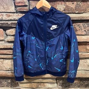 Nike Blue Swoosh Hooded Windbreaker